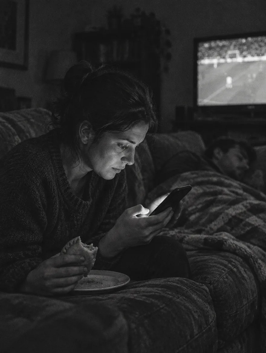 Illustrative evening matchday scene